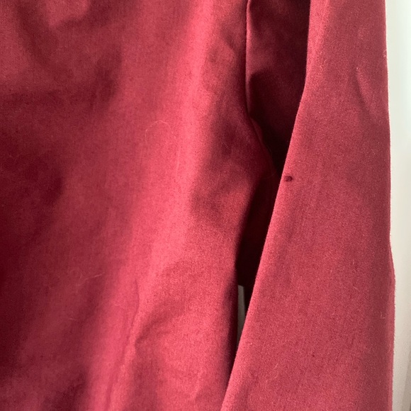 Women’s fitted long sleeve blouse top, beautiful burgundy colour and folded cuff - Picture 11 of 11